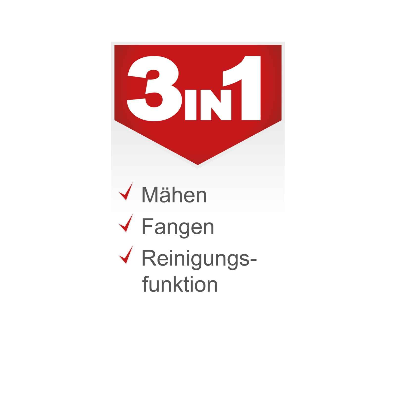 Scheppach Benzin Rasenmäher MP132-42 | Schnittbreite 42cm | 3,3 PS | Stahlgehäuse | Reinigungsfunktion | 45 Liter Fangkorb | Höhenverstellung in 7 Stufen (25-75mm)