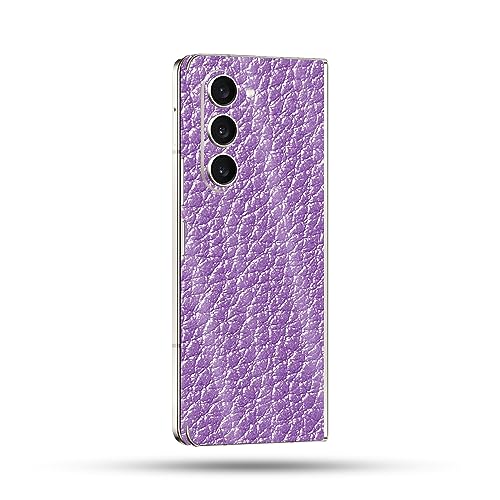 Image of MightySkins Glossy Glitter Skin Compatible with Samsung Galaxy Z Fold 5 Full Wrap - Purple Pleather | Protective Durable High-Gloss Glitter Finish | Easy to Apply & Change Styles | Made in The USA