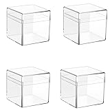 4PCS Acrylic Box with Lid for 1' 25.4mm Element Cubes, Clear Case for Elements Collections, Science Education Displays