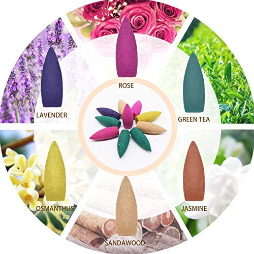 100Pcs Backflow Incense Cones Waterfall Natural 6 Mixed #TOP2