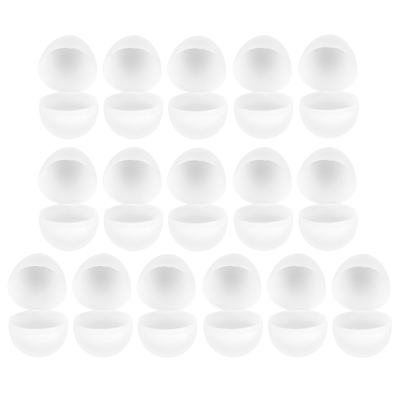 VOSAREA White Plastic Easter Eggs - 16pcs Blank Fillable Eggs for Filling Specific Treats Empty Paintable Eggs Diy Blank White Eggs for Easter Party Supplies Basket Stuffers