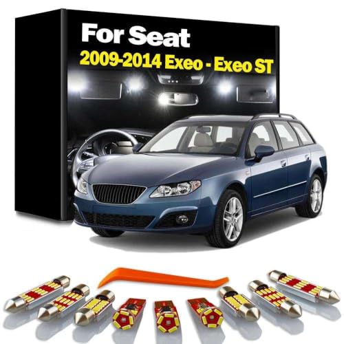 Luces LED de lectura interiores para Seat Exeo ST 2009-2014: Kit de 17 luces para puertas y pies