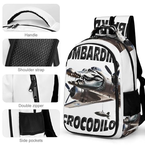 Bombardiro-Crocodilo Merch Bag Italian Brainrot Inspried Aesthetic Backpack Laptop Daypack One Size4