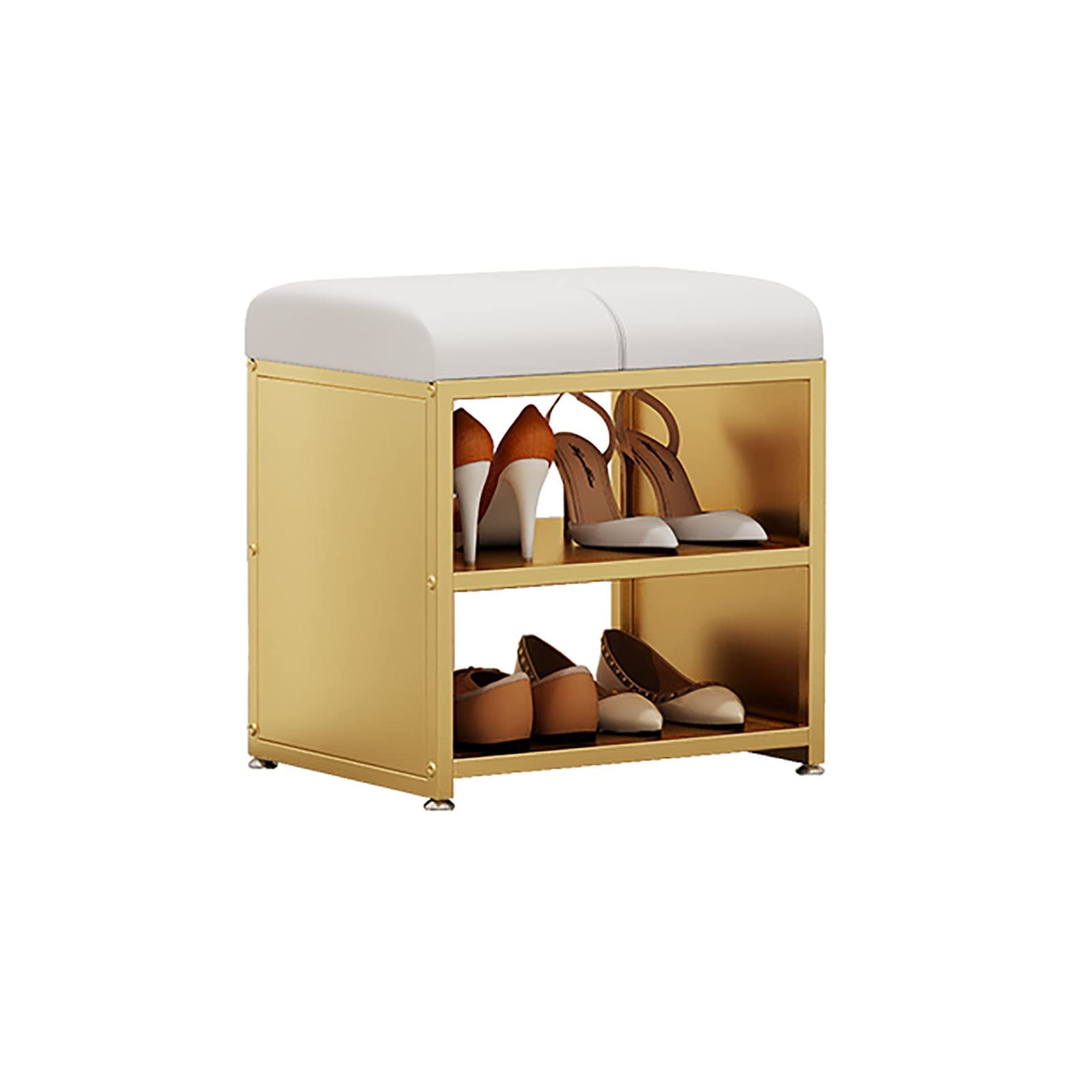 SXZenSpace Shoe Cabinets changing stool,entry shoe rack,iron simple soft package cabinet,sittable stool (Color:A,Size:46cm*32.5cm*48cm)