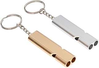 Inzopo 2 Piece Emergency Whistles Aluminium Training Whistles with Key Ring for Parrot Dog Training