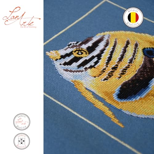 Point de croix compté poisson zèbre jaune Lanarte cadeau idéal - 4