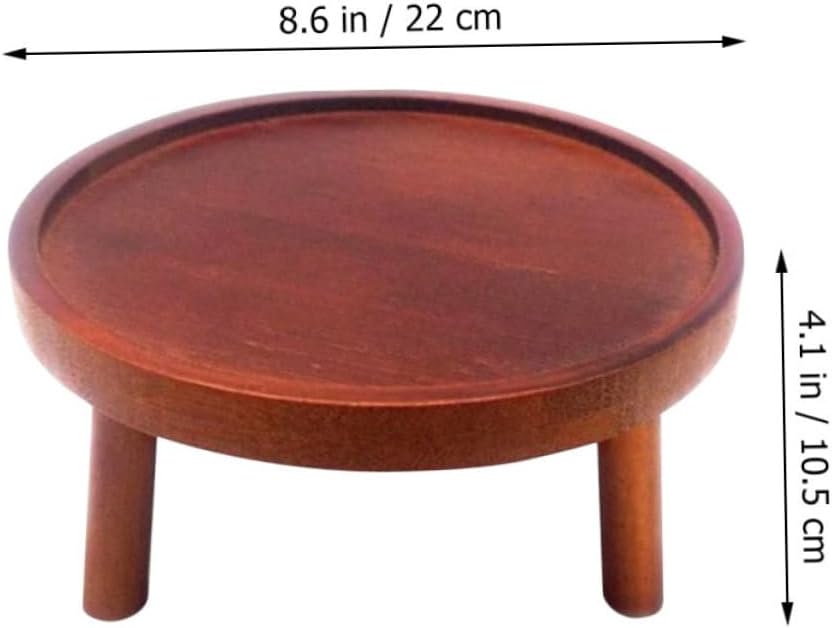 BESPORTBLE Wooden Indoor Plant Stand Rustic Style Flower Pot Holder for Desktop for Bonsai Succulents and Home Brown Height