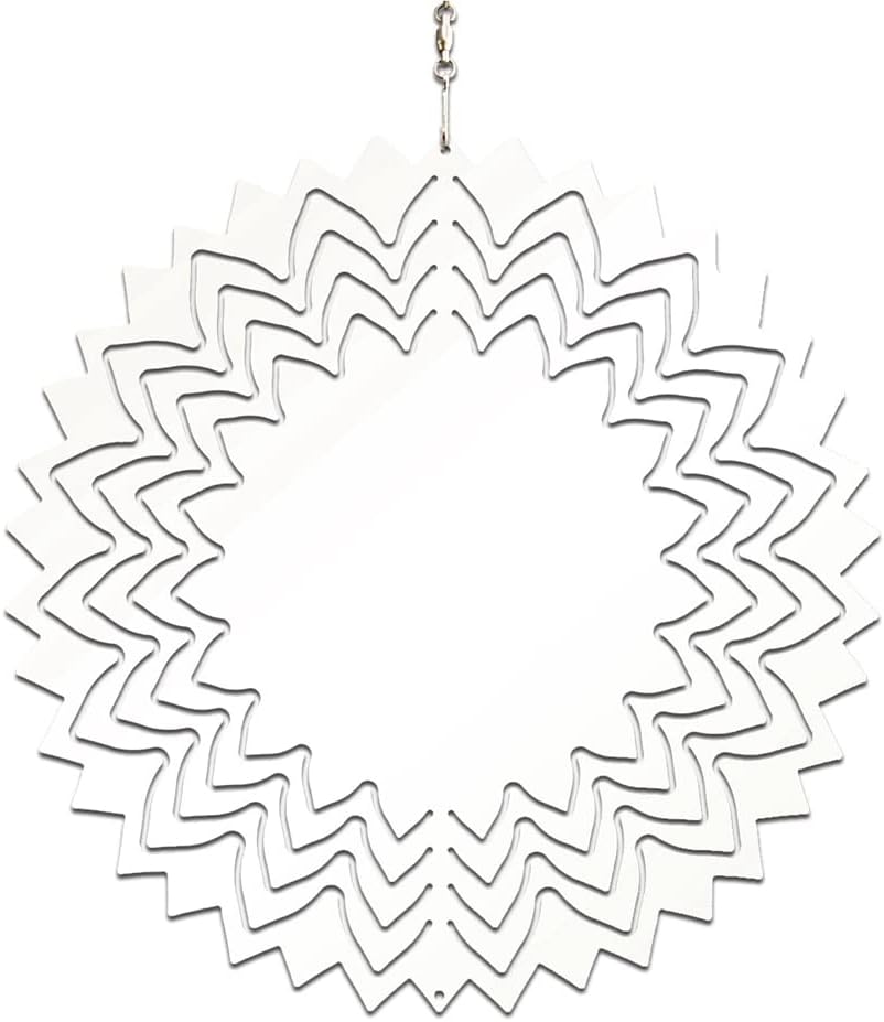 PRIZOM 1Pcs 8 Inch Sublimation Wind Spinner Blanks 3D Garden Wind Spinners