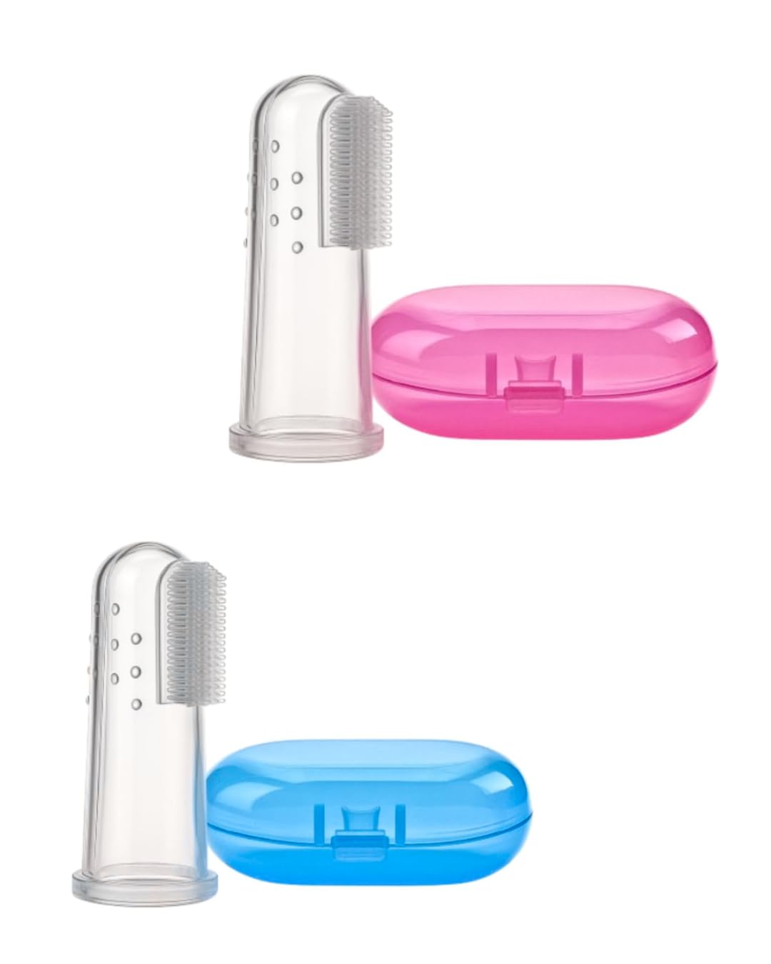 MEDIVEDHA BPA-Free Silicone Baby Finger Toothbrush – Ideal for Gently Massaging and Cleaning Gums, This Soft Finger Brush for Safe and Effective Oral Care (Multicolor) (Pack of 2)-image-15