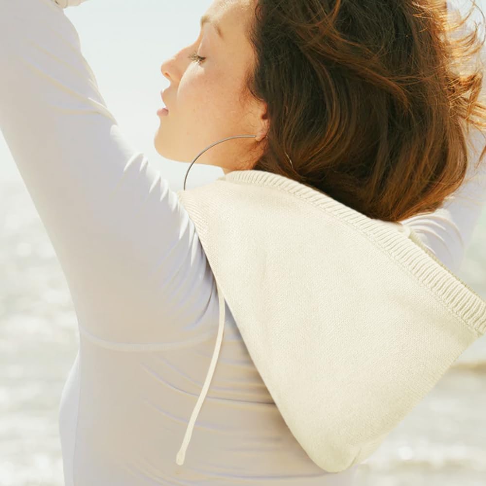 DRESHOW Winter Hats for Women Balaclava Knit Beanie with Adjustable Drawstring Warm Hooded Scarf Skull Cap - Image 4