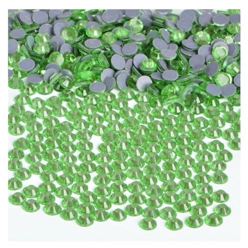 Image of Bymitel Hotfix Crystal Rhinestones Round Gems Iron on DIY Jewelry Making Flat Back for Crafts,Peridot, 2.4mm(SS8 /2880pcs)