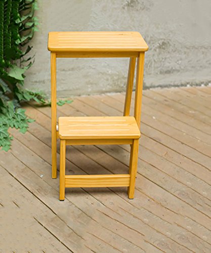 Taburete de escalada DASHADAO plegable de madera maciza para biblioteca y hogar 29x48 cm 2