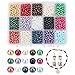 Pandahall 1 Box(3600pcs,240pcs/color) 15 Color Dyed Round Glass Pearl Beads Assortment Lot for Jewelry Making, 4mm, Hole: 0.8mm