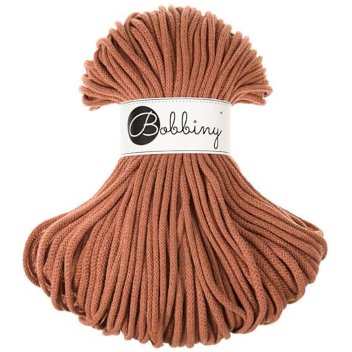 Bobbiny Premium 5mm Braided Macrame Cord (Terracotta) 108yds/330ft (100% Recycled Cotton)