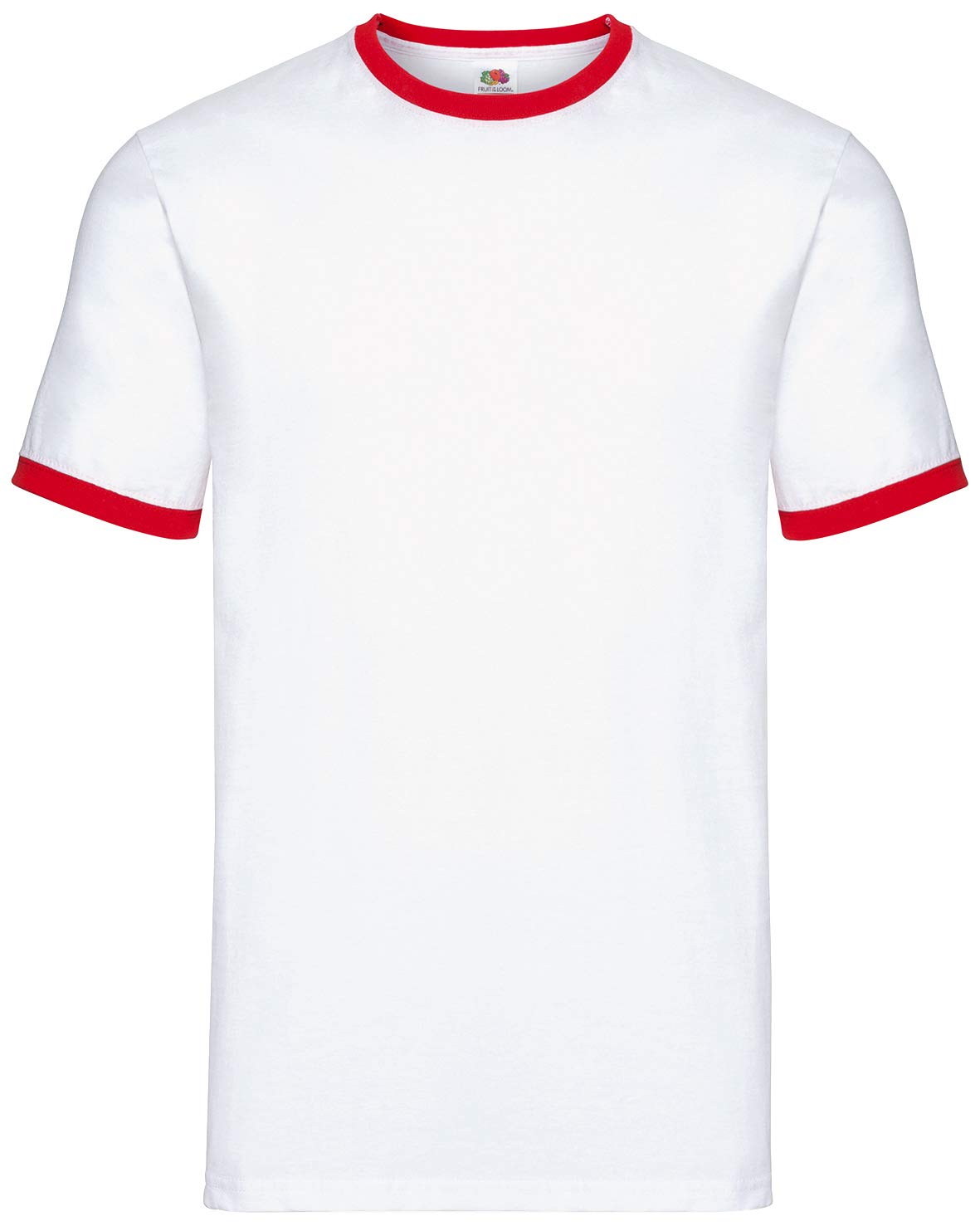 Fruit of the Loom Men's Ringer Premium T-Shirt, White/Red, Small