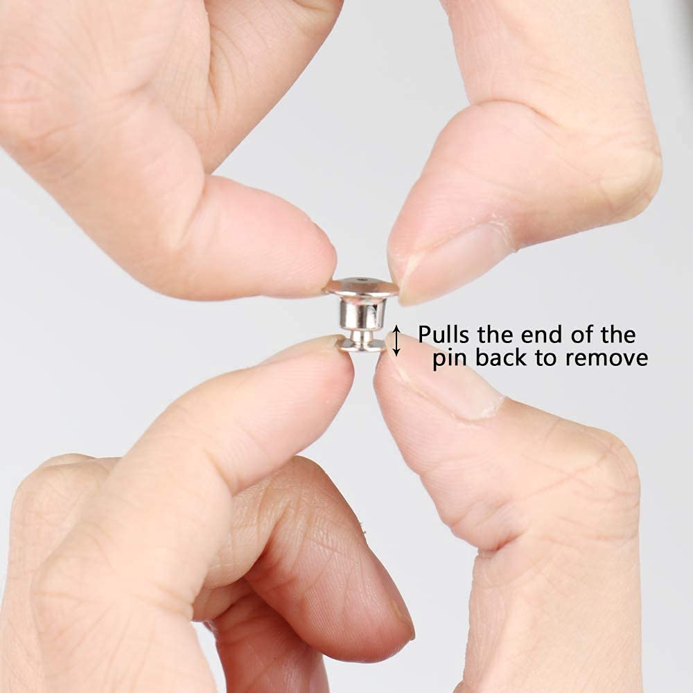 YANGWEN 20 perni di bloccaggio in Metallo Locking Pin Backs Metal Locking Spilla,Non Sono necessari Attrezzi