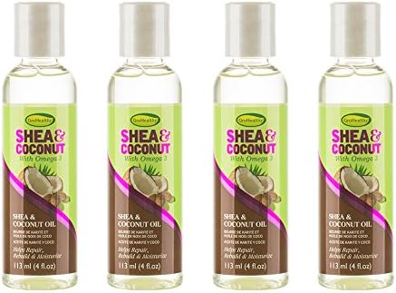 GroHealthy Shea & Coconut Oil Hair Treatment with Omega 3 (4 oz) pack of 4