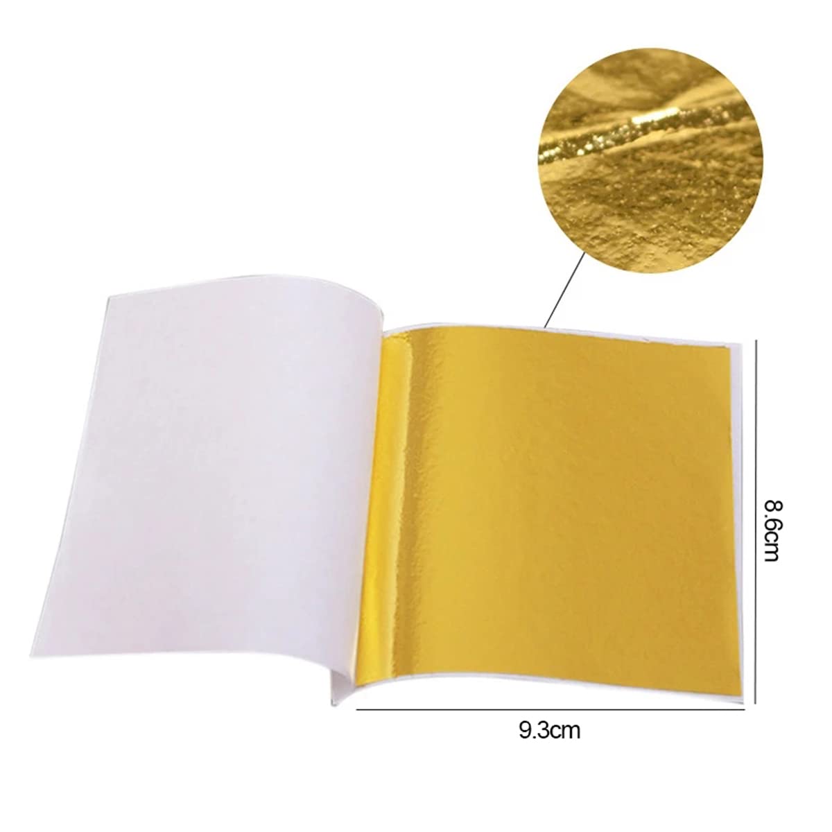 Queenbox 100 Pcs 8.6x9.3cm Imitation Gold Foil Flakes Metallic Paper for Food Bakery Cake Gilding Home Decor, Rose gold