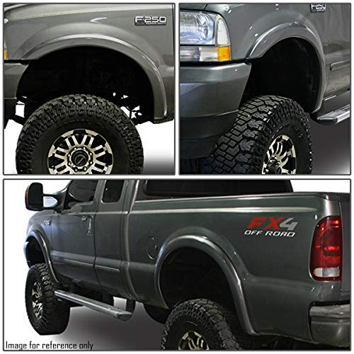 Dna Motoring If-10020-Mbk 4 Pcs Oe Style Wheel Fender Flares Compatible With 99-04 F-250 Sd F-350 Sd 81", 82", 96" 98" Styleside Beds #TOP6