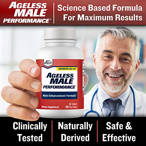 Ageless Male Performance Nitric Oxide Booster For Men - Promote Blood Circulation, Arousal, Energy Production, Drive, Stamina, Health Supplement (60 Tablets, 1 Bottle) #TOP2