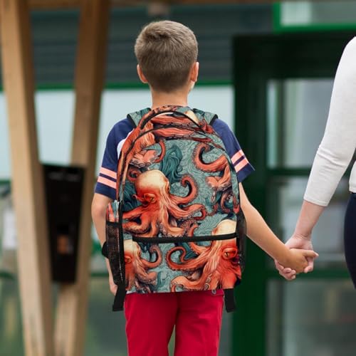 Ensemble cartable pieuvre grand sac à dos et trousse enfants