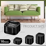 Ecally 16 Pack Furniture Risers Adjustable Bed Risers Desk Leg Risers 1.38" Stackable Heavy Duty Bed Lifts Risers Square Bed Raising Blocks for Mattress Table Leg Desk Chair Couch Sofa Dorm (Black)