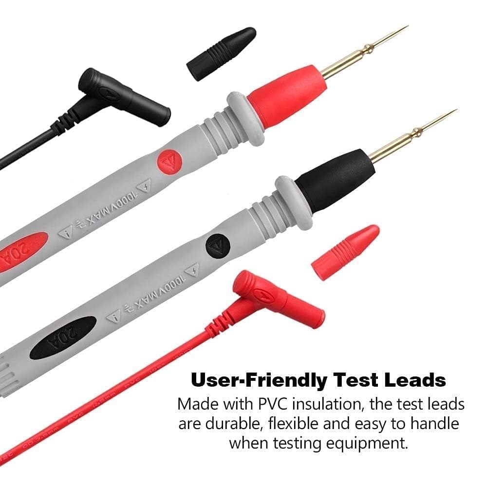 Danlite Multimeter Test meter Leads with Banana Plug | Clamp Tester voltmeter Test Probes Leads for Digital Multimeter | 1000V 20A Multimeter Test Leads with Alligator Clips and Plunger | Pack of 1 - Image 7 thumbnail