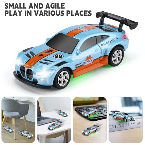 Image of Bestie toysMini 1:64 RC Drift Car with Mobile App Control, USB Rechargeable 2.4GHz Racing Car Toy with LED Lights