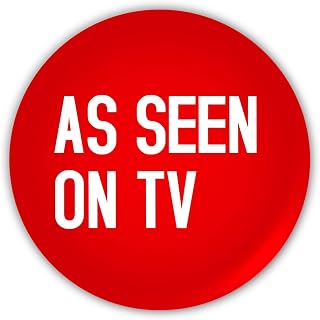 "As Seen On TV". Humorous Funny Insult Rude Quote Badge Cheeky Novelty Pin Button, Gifts for Her and Him. Birthday