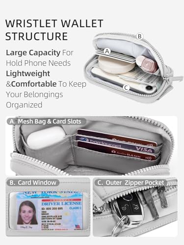 Image of WESTBRONCO Wristlet Wallets for Women - RFID Blocking Quilted Nylon Phone Wallet, Card Holder Purse for Travel & Everyday Use