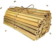 LoveforNature Bamboo Bee Tubes 100 Pack - 5" Eco-Friendly Sticks for DIY Mason Bee Hotels, Solitary Bee Hives & Pollinator Gardens
