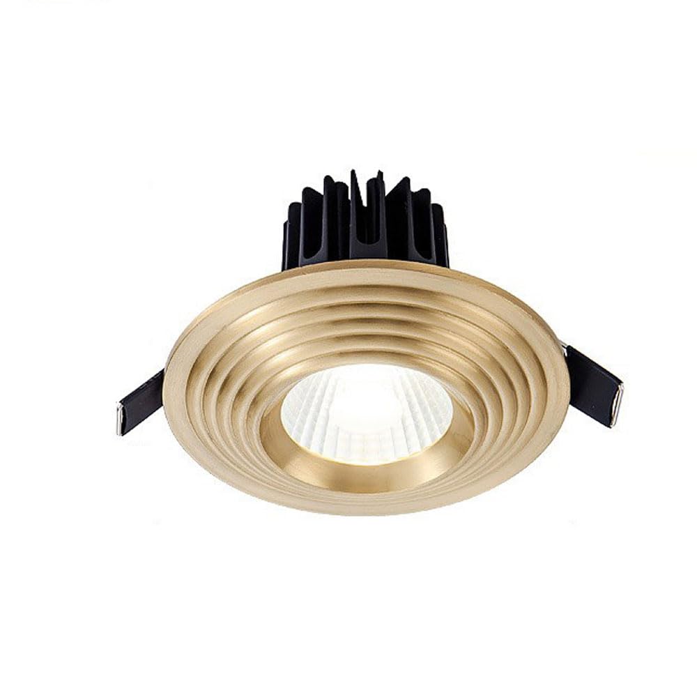 JKJZSALJ Round Brushed Brass Led Recessed,Led Recessed Light Fixtures Dimmable 10W Led Can Lights,3Cct Dimmable 3000K|4000K|6000K,Brass