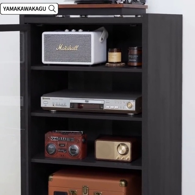Amazon.co.jp: YAMAKAWAKAGU オーディオラック AVメディアスタンド 扉