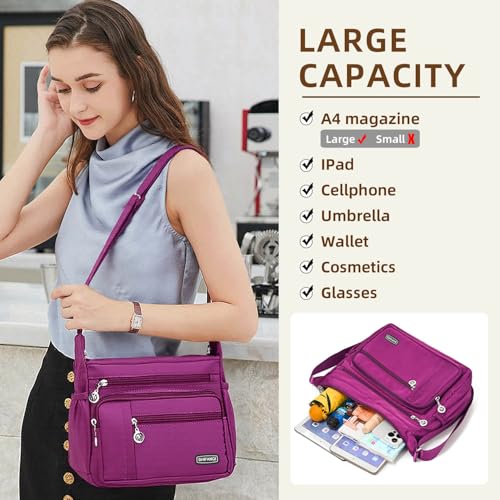 Image of Crossbody Bag for Women,Multi Pockets Cross Body Purses for Women, Ladies Shoulder Bag, Travel Purses and Handbags