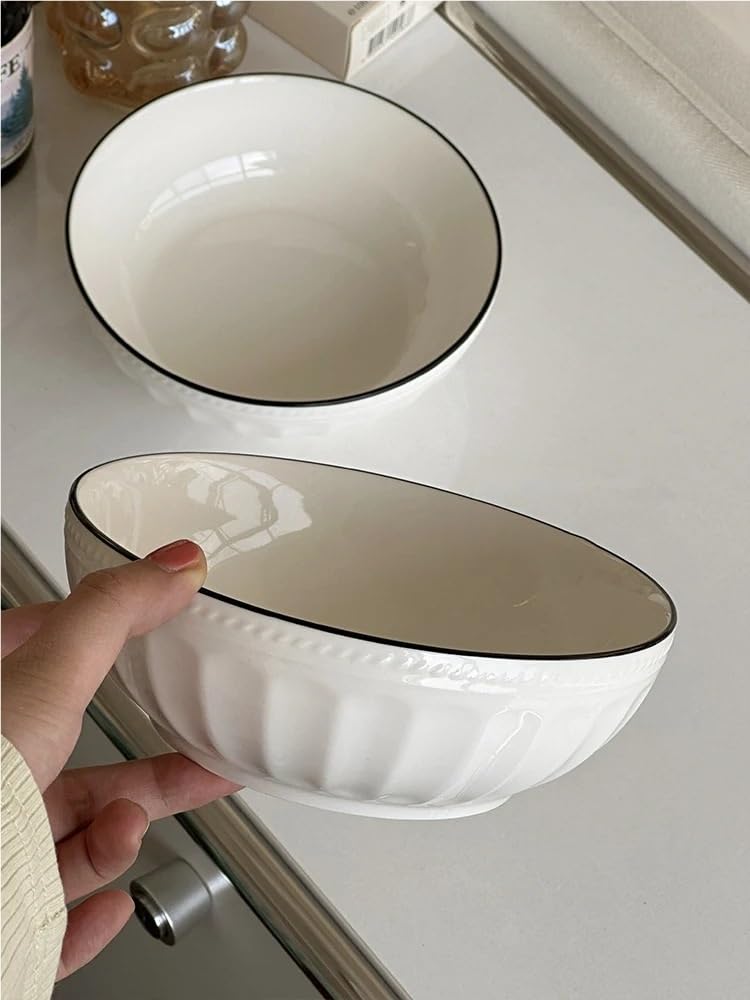 Großes Keramik-Schüssel-Set – vielseitiges Geschirr für Salat, Ramen, Suppe, Müsli und Desserts – stilvolle gemischte Schalen für den täglichen Gebrauch & elegante Präsentationen