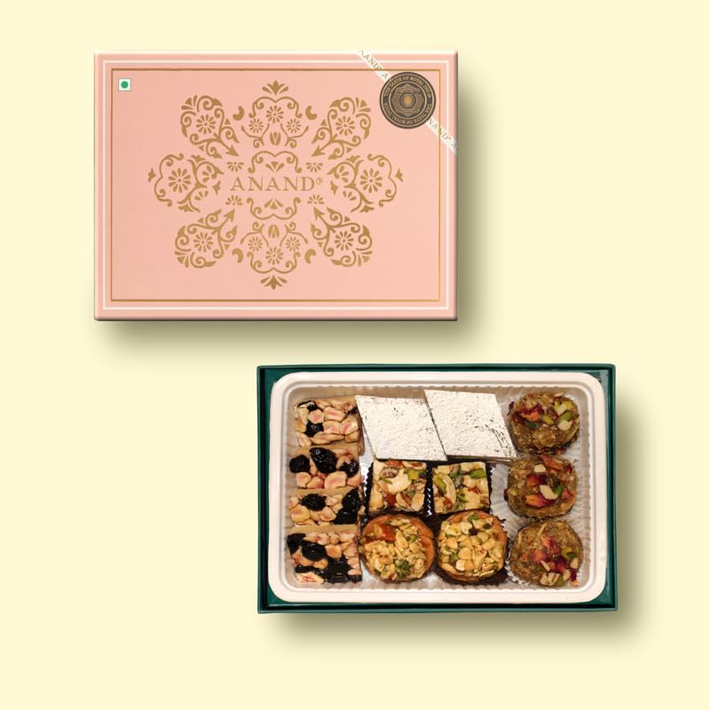 Image of ANAND Royal Delicacies Assorted Sweets Gift Box | Premium Mithai Hamper with Kaju Katli, Barfi & More | Ideal for Diwali, Rakhi, Weddings, Return Gifting | Freshly Packed | 350g