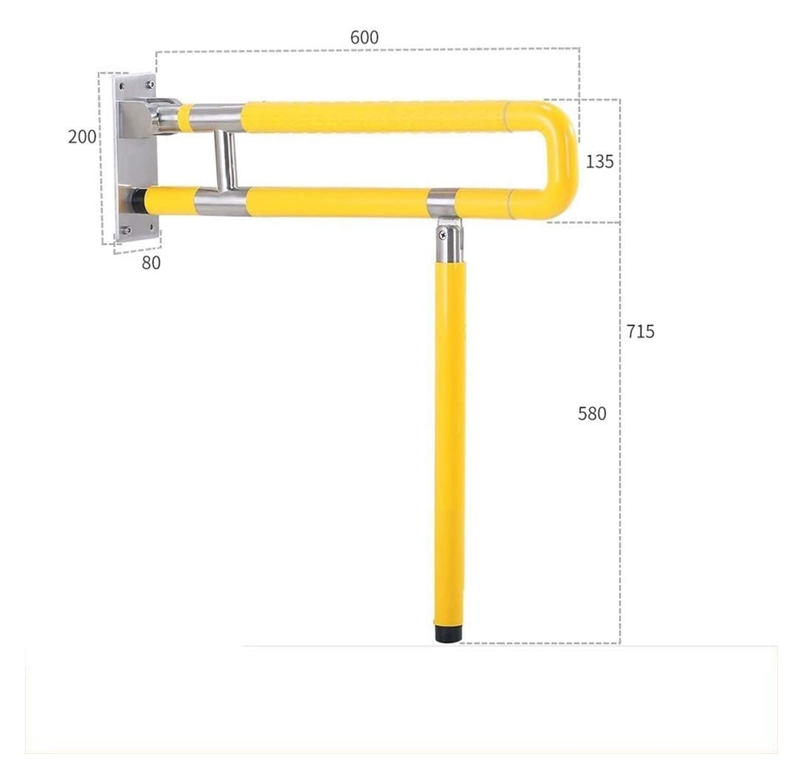 Maniglione Corrimano di sostegno di sicurezza for anziani/disabili, ventosa forte, antiscivolo, lucidato