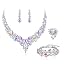 4Pcs-Iridescent AB Silver-Tone