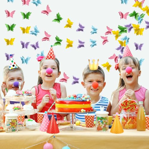 Image of BEISHIDA 5 Pieces 3D Colorful Butterfly Paper Garland Hanging Decorative Banner for Home Ceiling Decor Birthday Party Baby Shower Wedding Theme Showcase Decoration Supplies Total 393 Inch Length