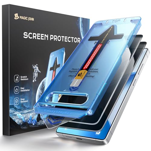 MAGIC JOHN for Samsung Galaxy S26 Plus Privacy Screen Protector 6.7inch 28Anti Spy Fast Easy Installation Tempered Glass Fingerprint Unlock Bubble Free Anti-Scratch 2 PACK