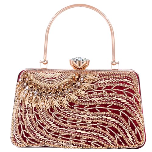 Image of SEA MOUNT Handicraft Hand Embroidered Box Clutch sling Bag Purse for Bridal, Casual, Wedding Bag for Women & Girls