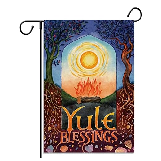 Pudodo Yule Blessings Garden Flag