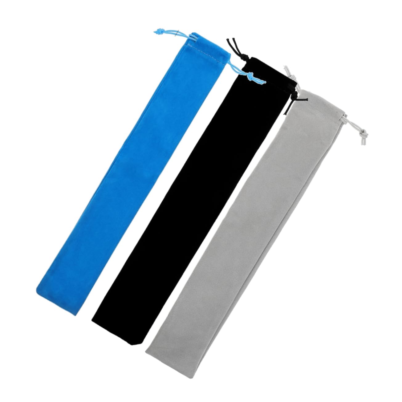 Kisangel Elegant Suede Recorder Velvet Bag 3pcs Clarinet Storage Drawstring Flute Pouch Portable Music Instrument Case
