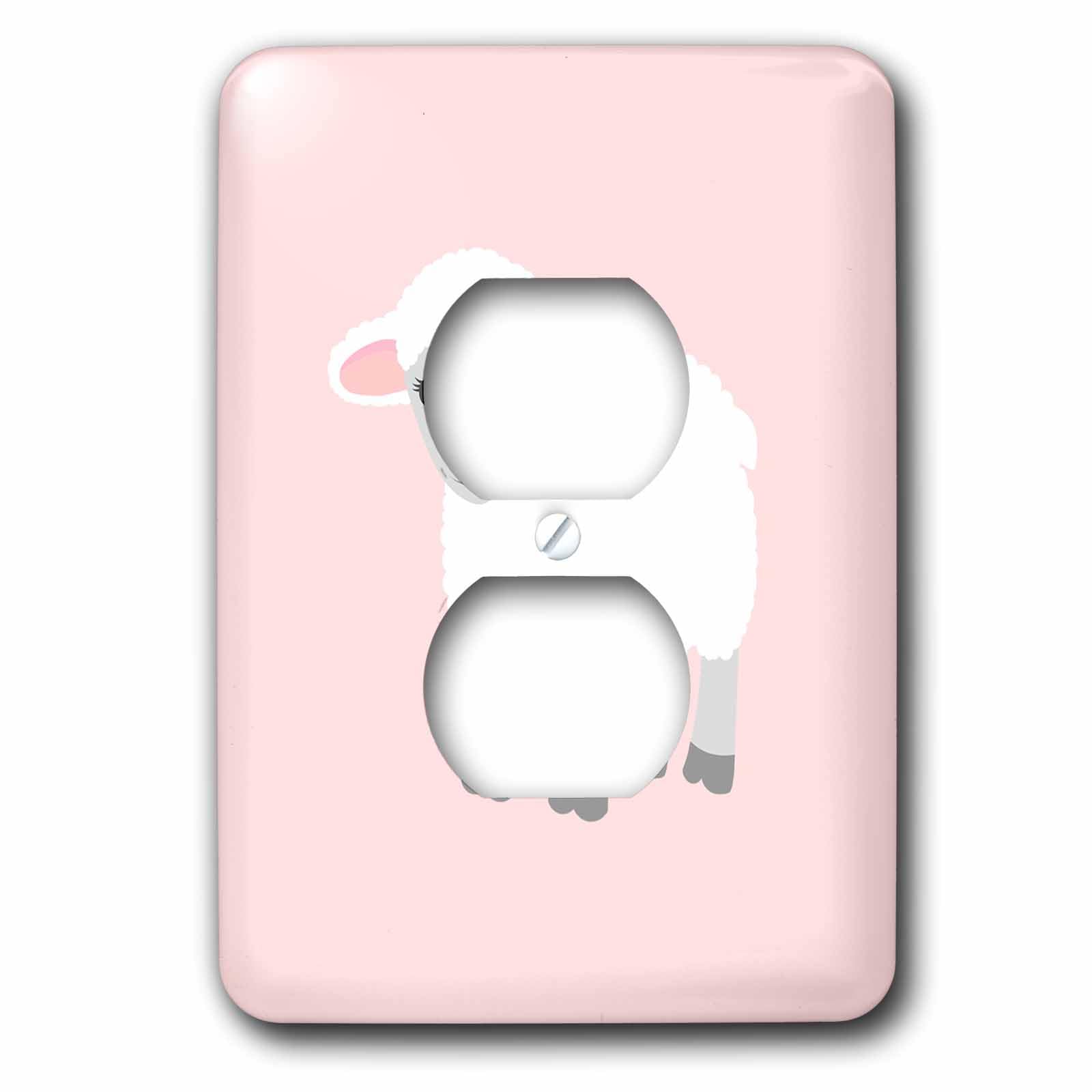 Petit agneau Rose tendre plaque murale mixte au fini brillant 3dRose lsp_261569_6
