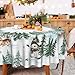 Christmas Round Tablecloth 70 Inch, Christmas Decorations Snowmen Table Cloth for Round Farmhouse, Winter Decor Snowmen and Deers Tablecloths Polyester Vintage for Kitchen Picnic Party Dinner Xmas