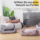OUPEIWAWA Orthopädisches Hundebett für kleine & mittelgroße Hunde, 52x41x16cm (Schlafbereich 36x36cm), Hundekorb mit hohem Rand, Abnehmbarer & waschbarer Bezug, rutschfest, Dunkelgrau, Indoor/Auto