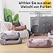 OUPEIWAWA Orthopädisches Hundebett für kleine & mittelgroße Hunde, 52x41x16cm (Schlafbereich 36x36cm), Hundekorb mit hohem Rand, Abnehmbarer & waschbarer Bezug, rutschfest, Dunkelgrau, Indoor/Auto