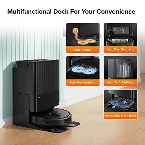 roborock Qrevo Robot Vacuum and Mop, Auto-Drying, Auto Mop Washing, Dual Spinning Mops, Auto Mop Lifting, Self-Refilling, Self-Emptying, Reactive Tech Obstacle Avoidance, 5500Pa Suction, Black 4 roborock Qrevo Robot Vacuum and Mop, Auto-Drying, Auto Mop Washing, Dual Spinning Mops, Auto Mop Lifting, Self-Refilling, Self-Emptying, Reactive Tech Obstacle Avoidance, 5500Pa Suction, Black - Image 2