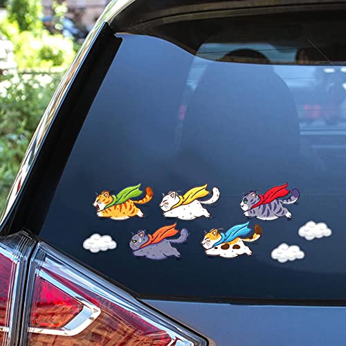 pologmase Adesivos de carro de gato, adesivos de gato autoadesivos para arranhões, adesivo de janela