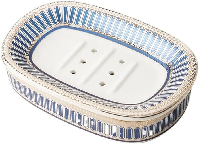 Shower Wall Soap Holder Nordic Style Ceramic Soap Dish Drain Soap Dish Indoor Washbasin Bathroom Kitchen Double-Layer Soap Dish Simple Soap Rack Bathroom Soap Dishes (Color : 1) (E)